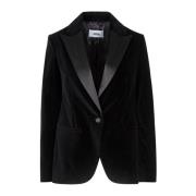 Fløjl Blazer med Satin Revers