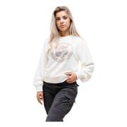 Peony Logo Fleece Sweater Hvid