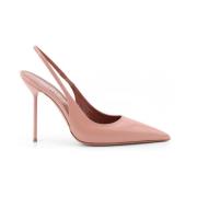 Læder slingback stiletto hæl