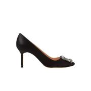 Klassiske Sorte Hangisi Krystal Satin Pumps