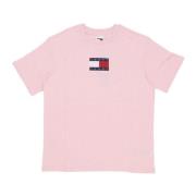 Afslappet Melange Flag Tee i Pink