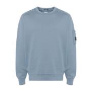 Denim blå rund hals sweatshirt