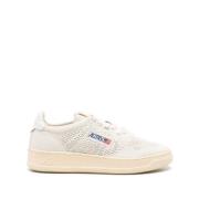 Hvide Strik Sneakers med Logo Patch