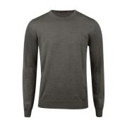 Grøn Merinould Crew Neck Sweater