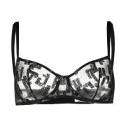 Sort/Guld Blomstret Bralette Lingeri