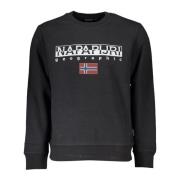 Sort Sweatshirt med Print og Lange Ærmer