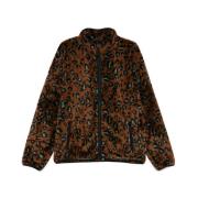 Leopard Print Fleece Jakke