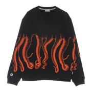 Sort letvægts crewneck sweatshirt med Octopus-logo