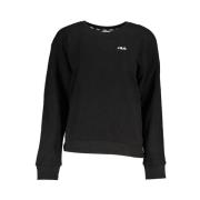 Sort Bomulds Sweatshirt, Broderet Logo