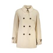 Beige Bomuld Trenchcoat Jakke