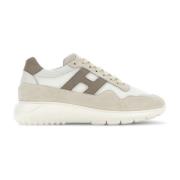 Beige Hvide Sneakers Hæv Stil