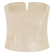 Raffia Paillet Bustier Top