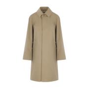 Beige Bomuld Trenchcoat