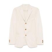 Hvid Enkeltknap Blazer Stilfuld