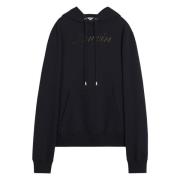 Denim Logo Hoodie Manuskript Stil