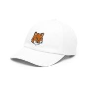 Hvid Stor Fox Head Bomuldshat