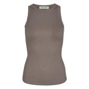 Ribbet Slim-Fit Viskose Top