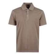 Beige Bomuld Polo Skjorte med Logo