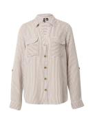 VERO MODA Bluse 'BUMPY'  beige / hvid