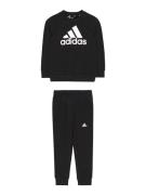 ADIDAS SPORTSWEAR Træningsdragt 'Essentials Logo French Terry'  sort / hvid