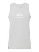 ALPHA INDUSTRIES Bluser & t-shirts  lysegrå / hvid