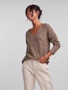 PIECES Pullover 'Ellen'  brun-meleret