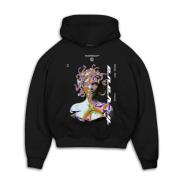 MJ Gonzales Sweatshirt 'Medusa V.4'  mørkelilla / orange / sort / hvid