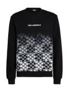 Karl Lagerfeld Sweatshirt 'Check Degrade'  sort / hvid