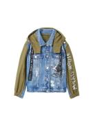 Desigual Overgangsjakke 'Mickey'  blue denim / oliven / sort / hvid