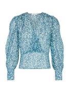 Morgan Bluse  turkis / aqua / guld / sort