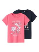 NAME IT Bluser & t-shirts 'VEEN'  navy / pink / lyserød / hvid