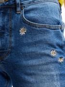 Desigual Jeans 'Daisy'  blue denim / gul / hvid