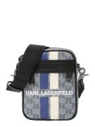 Karl Lagerfeld Skuldertaske 'KLASSIK'  koboltblåt / grå / sort / hvid