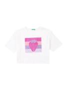 UNITED COLORS OF BENETTON Bluser & t-shirts  mørkelilla / pink / gammelrosa / hvid