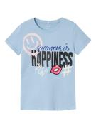 NAME IT Bluser & t-shirts 'AXINA HAPPY'  lyseblå / lyserød / sort / hvid