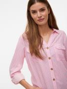 VERO MODA Bluse 'VMBumpy'  pink / hvid