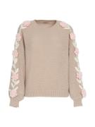 Influencer Pullover  cappuccino / lys pink / uldhvid