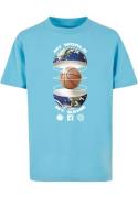 Mister Tee Shirts 'Ballin World'  azur / grøn / sort / hvid