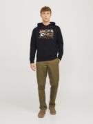 JACK & JONES Sweatshirt 'JJLuke'  ecru / marin / sort / hvid