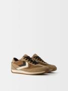 Bershka Sneaker low  sand / brun / sort / hvid