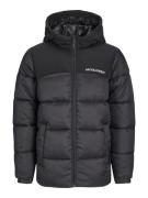 Jack & Jones Junior Overgangsjakke 'JJMOON'  sort / hvid