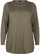 Zizzi Pullover 'MSHAPE'  grøn-meleret