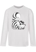 ABSOLUTE CULT Shirts 'Alice in Wonderland -Cheshire Cat'  sort / hvid / offwhite