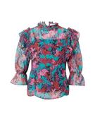 Warehouse Bluse 'Dobby'  blandingsfarvet / pink