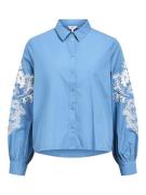 OBJECT Bluse 'OBJJODY'  azur / hvid