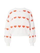 PIECES Pullover 'PCNove'  orange / hvid