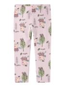 NAME IT Leggings 'NMFDyka Peppa'  grøn / lilla / lysviolet / pastelpink