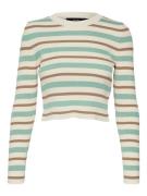 VERO MODA Pullover 'ANITA'  creme / pastelblå / brokade