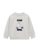 MANGO KIDS Sweatshirt 'CIAO'  mørkebeige / grå-meleret / sort / hvid