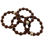 Hermine Hold Essential Collection Elastic Hair Tie 4-p Brown